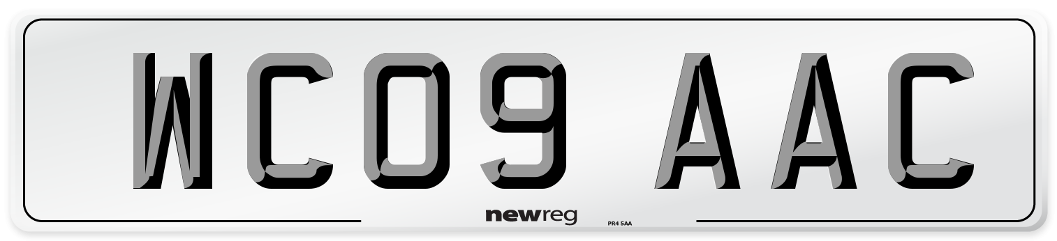 WC09 AAC Number Plate from New Reg